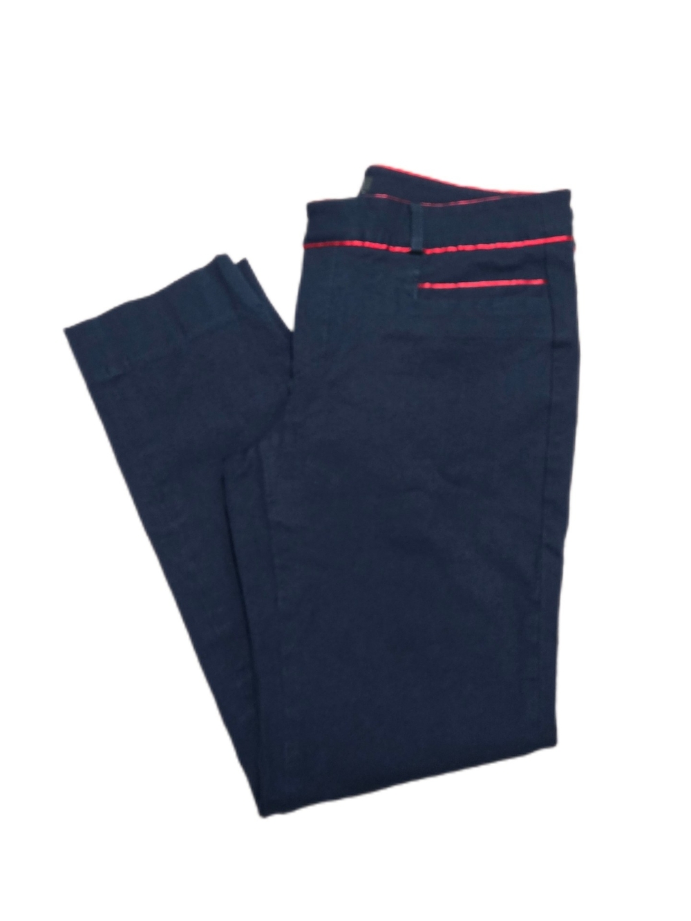 Banana Republic Navy Ankle Pants with Red Satin Accent